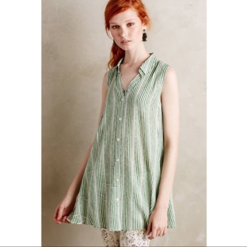 Tylho Percy Shirtdress Tunic - Green Stripes